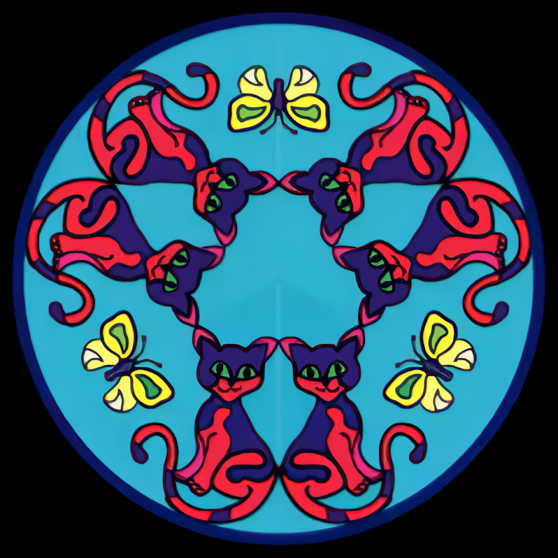 Cat animated ZIRKAL kaleidoscope design