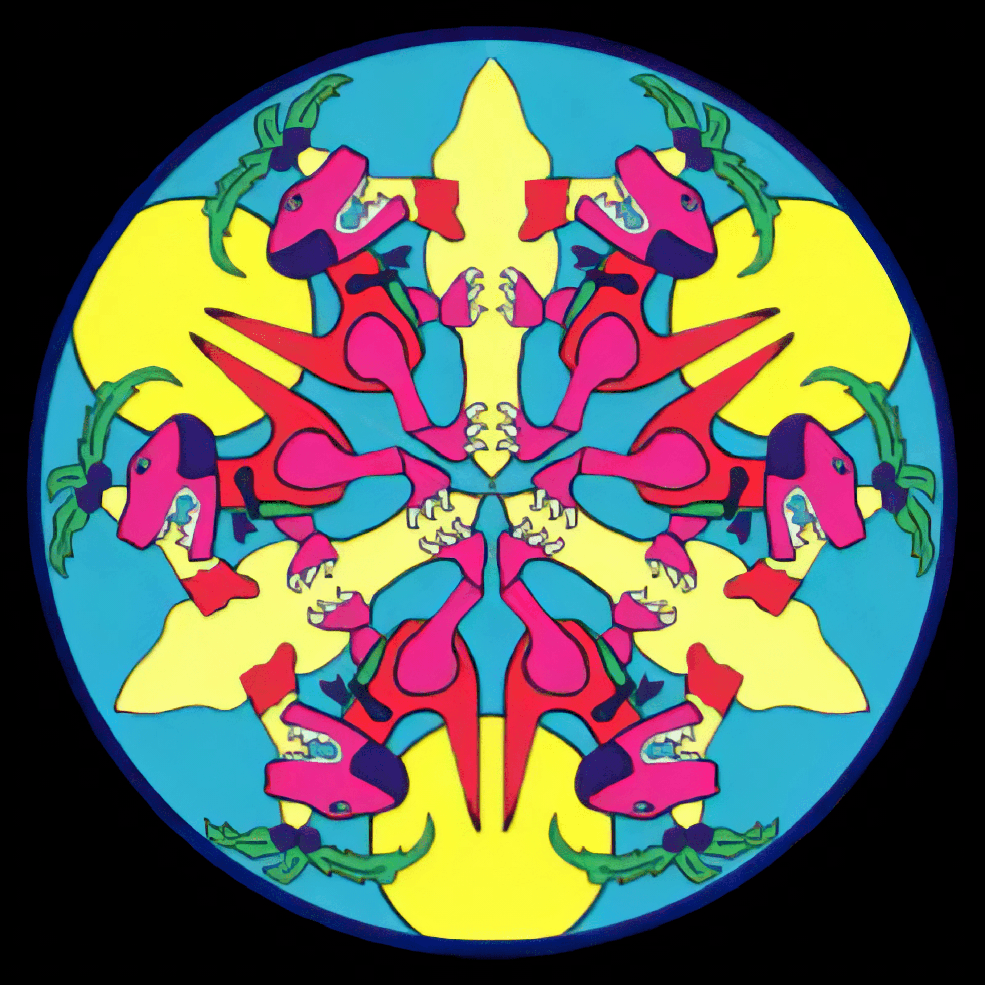 Dino animated ZIRKAL kaleidoscope design